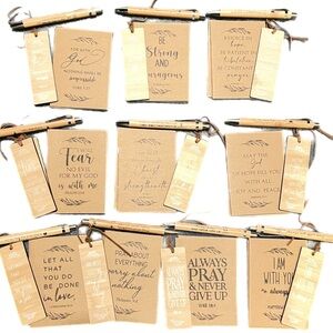 8 Gift Set-sChristian scripture notepad,bamboo pen & bamboo bookmark.